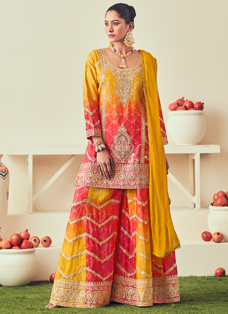 Chinnon Silk Black Festive Wedding Style Palazzo Suit main image 1